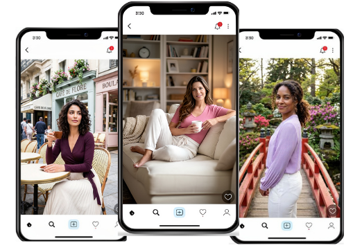 Phone trio of AI Images